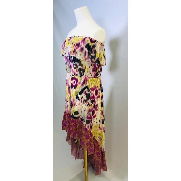 VTG Y2K Floral Strapless Dress Size S Anthropology Romantic Fairy Bohemian - Picture 2 of 5